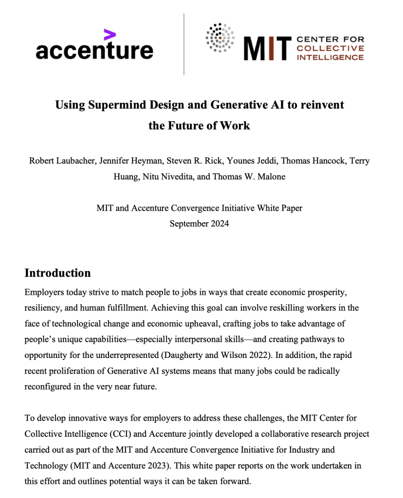 First page of MIT Accenture report